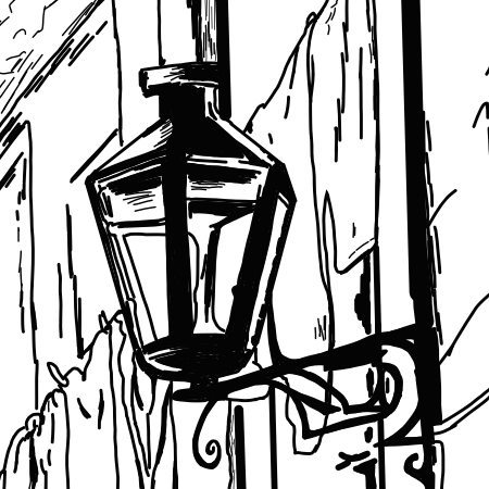 Close up image of street lamp